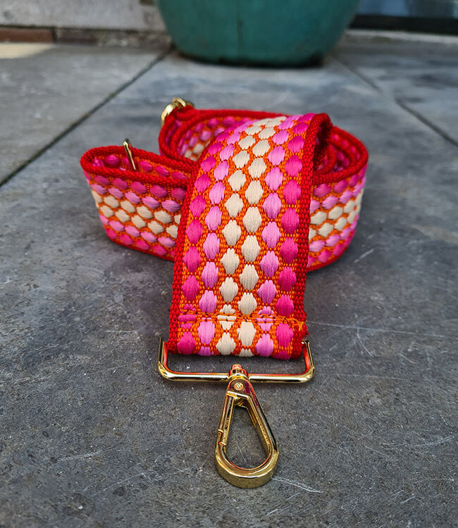 Tassenband Colorful Fuchsia/Oranje