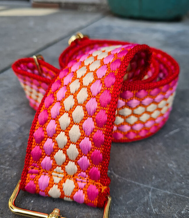 Tassenband Colorful Fuchsia/Oranje