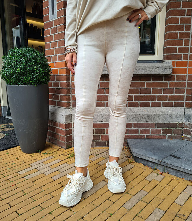 Lederlook Legging Soft Crème