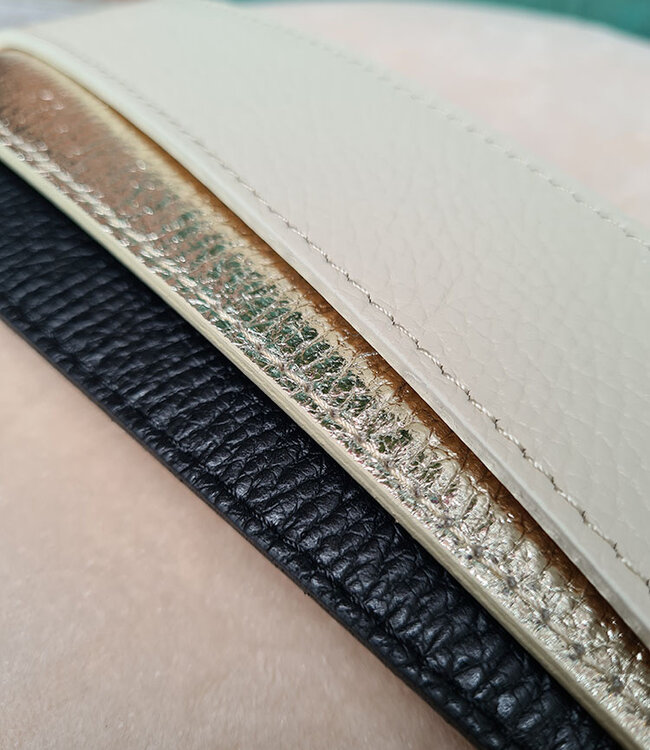 Riem Zwart Gesp Goud