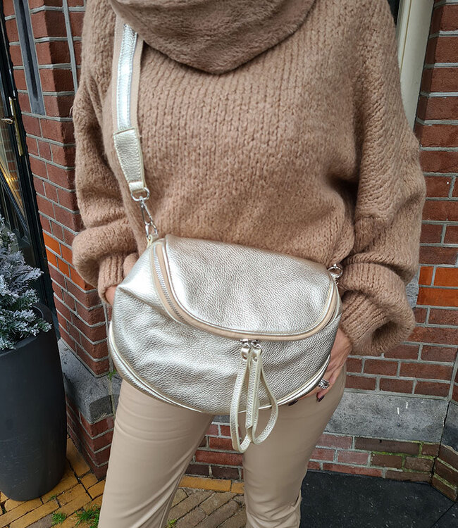 Tas Big Buidel Goud met Zilveren Rits