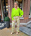 Blouse Vhals Effen Limegroen