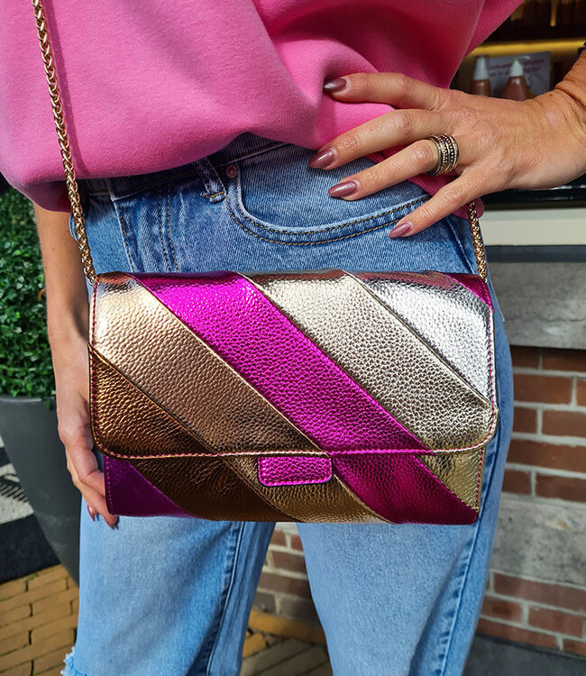 Rainbow Bag Roze/Goud/Zilver