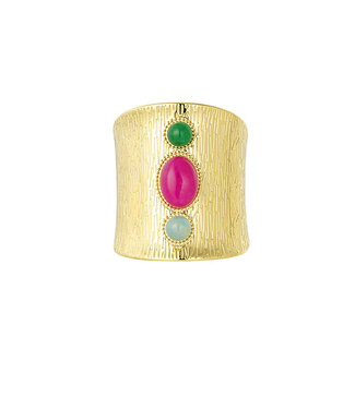 Ring Gold Boho Multi Stenen Ovaal Rond