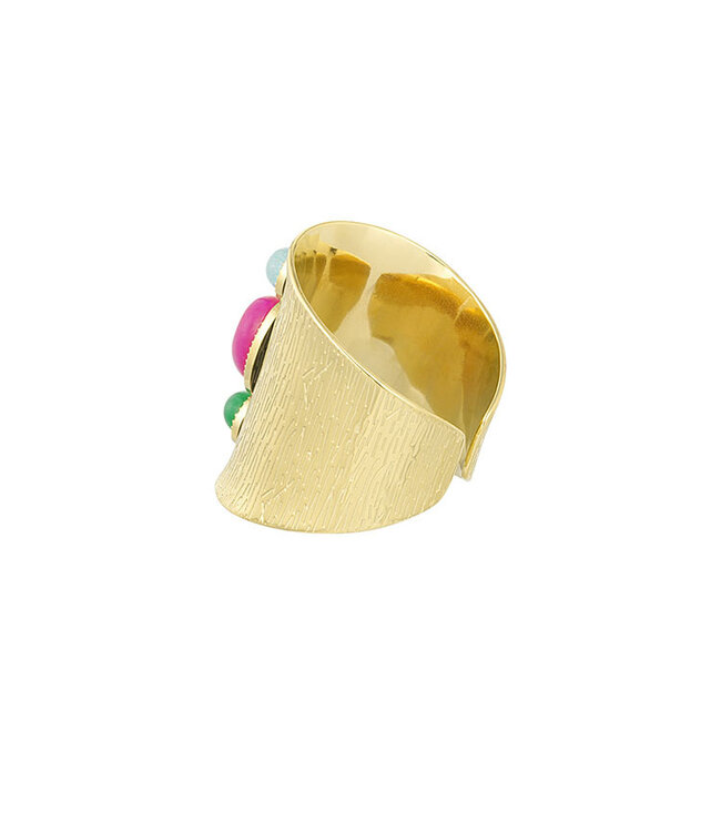 Ring Gold Boho Multi Stenen Ovaal Rond