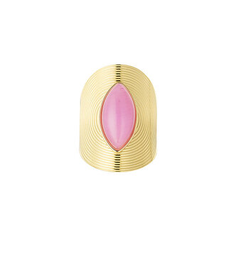 Ring Gold Boho Ovaal Steen Roze