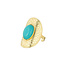 Ring Gold Boho Ovaal Steen Turquoise