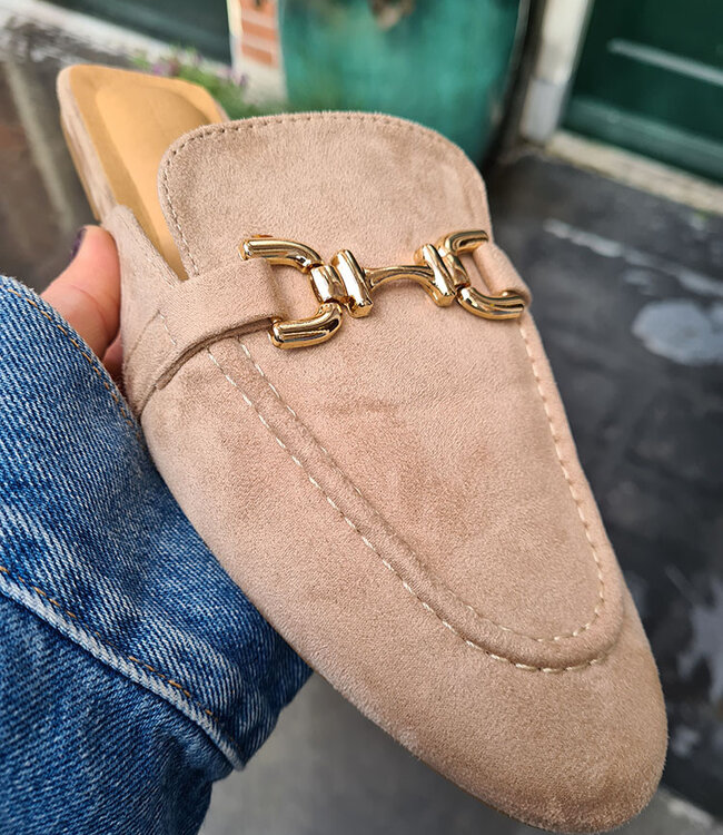 Loafer/Slipper Suedelook beige