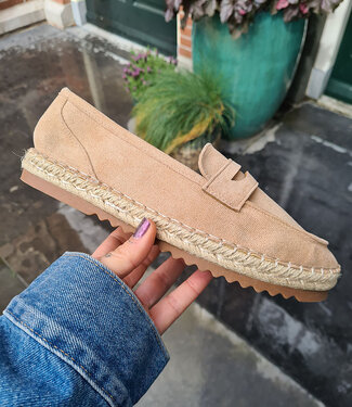 Loafers Suedelook Beige