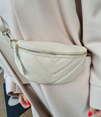 Crossbody Bag Doorgestikt Crème