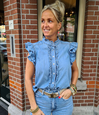 Ruffle Jeansblouse Ciminy