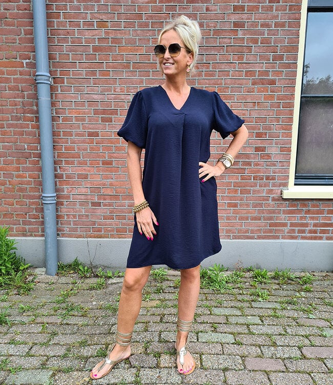 Basic Pofmouw Dress Donkerblauw