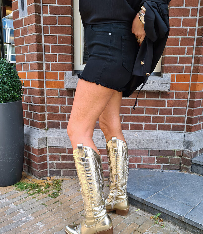 Basic Stretch Denim Short Zwart