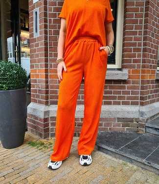 Basic Wafel Broek Oranje