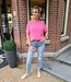 Super Soft Knit Top Korte Mouw Pink