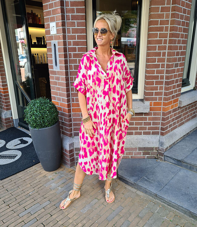 Oversized Leo Dress Fuchsia