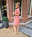 Dress Wafel Ruffle Donker Peach