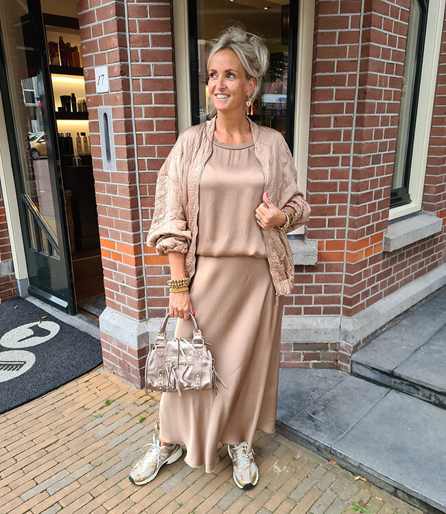 Kleine Handtas met Details Shimmer Brons