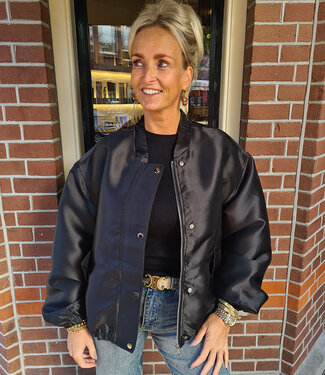 Azzurro Luxe Bomber Zwart