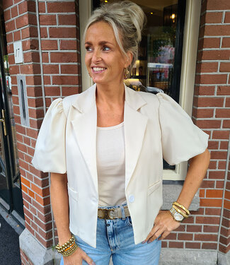 Blazer met Pofmouw Crème