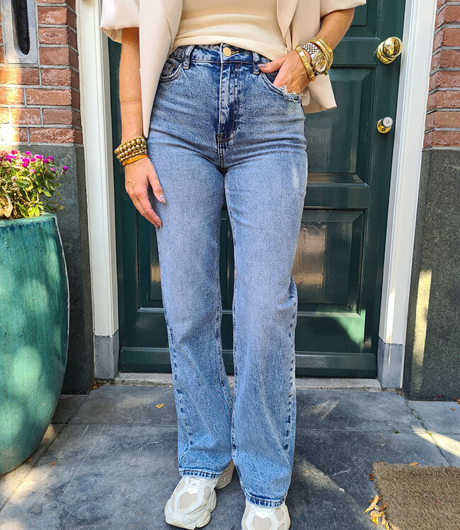 Queen Hearts Straight Blue Jeans 3327-1