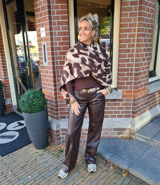 Shawl Grove Leo Print Bruintinten