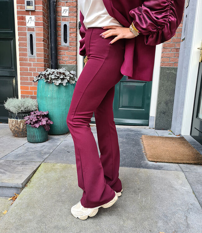 Stretchie Flared Pantalon Bordeaux