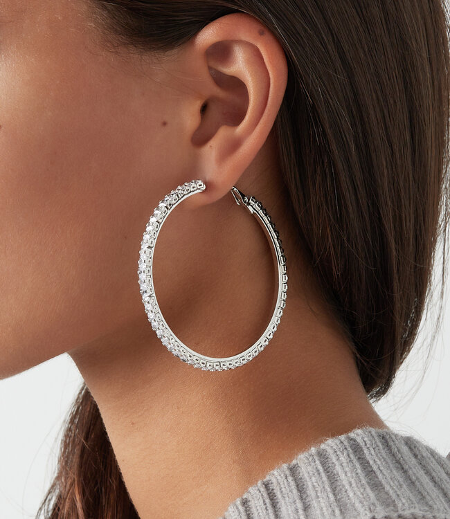Oorbellen Hoops Sparkle Zilver