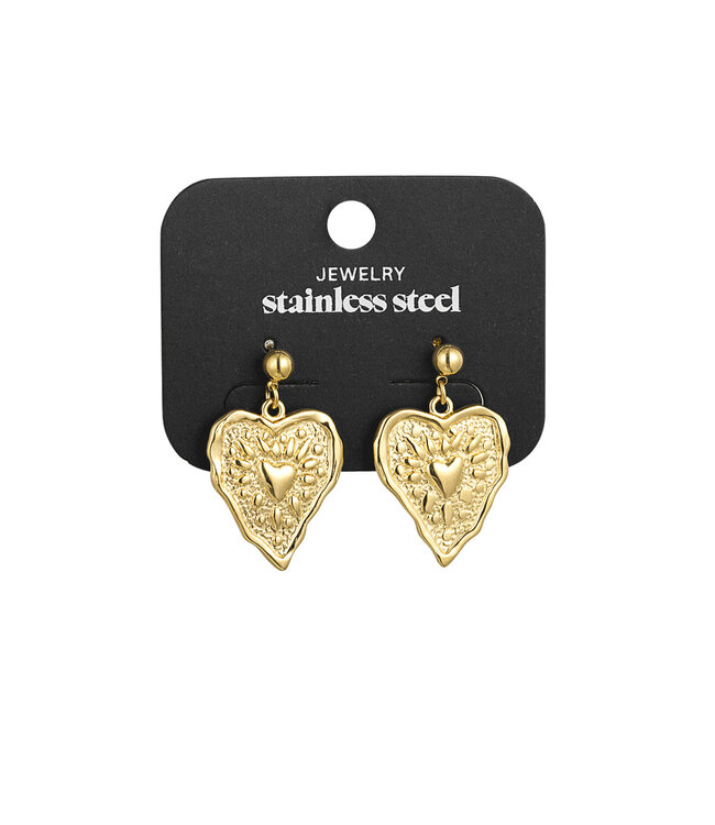 Oorbellen Bedel Bold Heart Goud