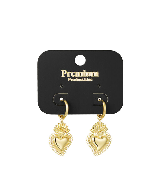 Oorbellen Flaming Heart Goud