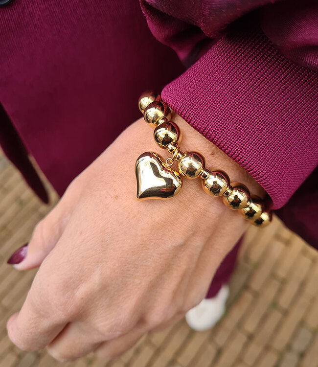 Kralenarmband Gold Hart