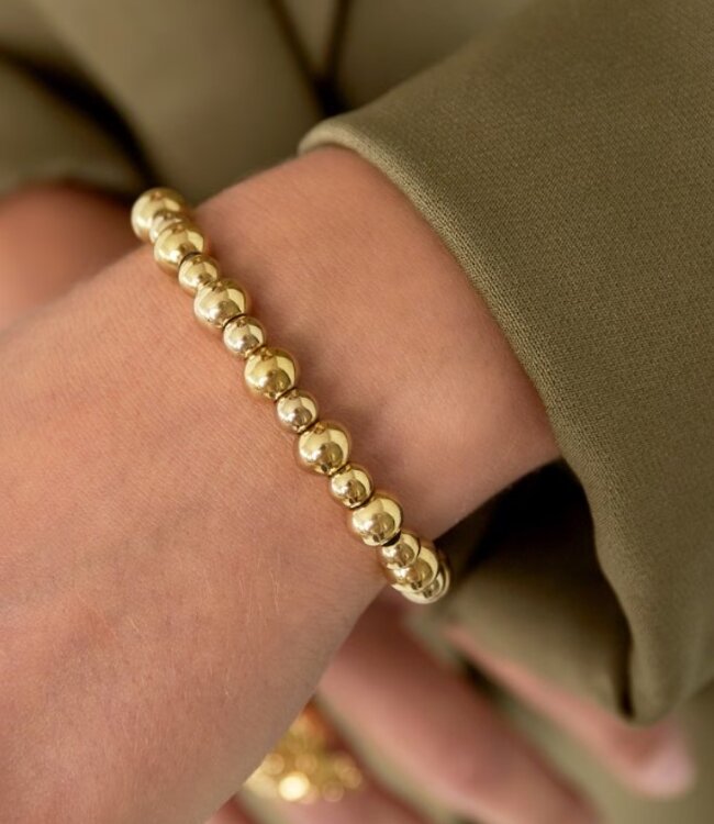 Kralenarmband Balletjes Klein Groot Gold