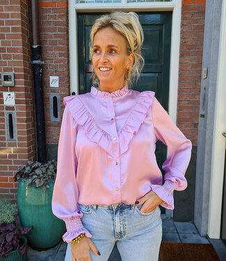 Azzurro Blouse Ruffle Lila