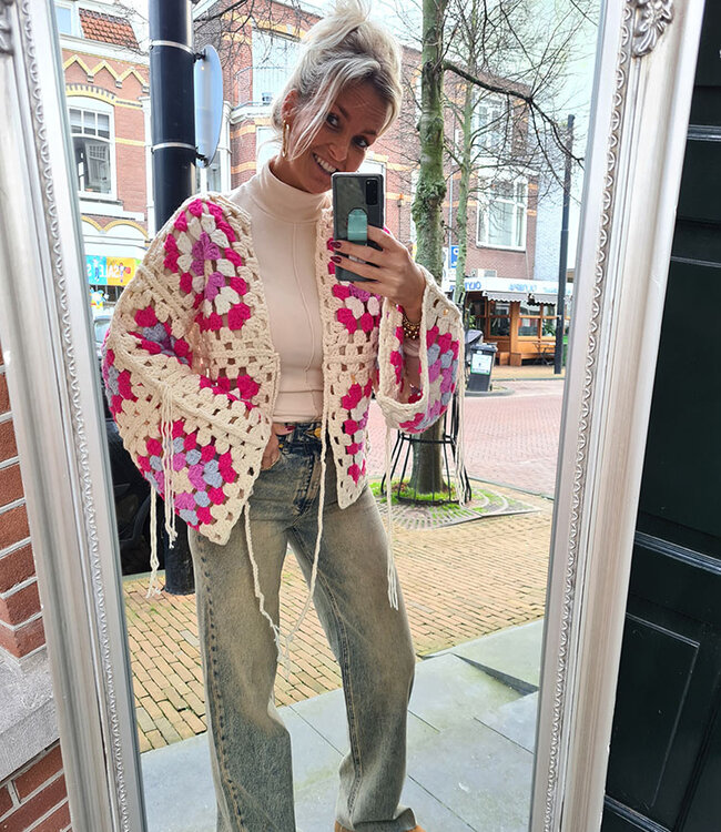 Gehaakt Boho Vest Multi