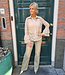 Ambika Kanten Doorknoop Blouse Licht Taupe