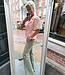 Blazer Korte Silky Pofmouw Zacht Roze