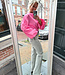 Azzurro Ballonmouw Blouse Fel Roze