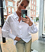 Azzurro Basic Witte Blouse Gouden Hartjes