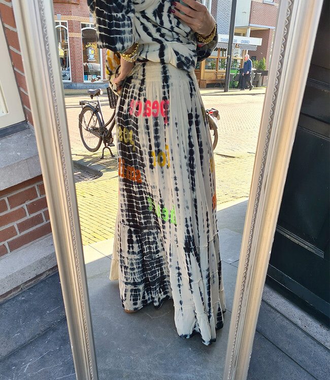 Boho Rok Crème/Zwart