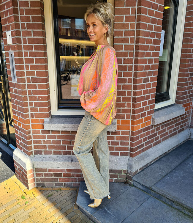 Boho Blouse Bruin/Multi