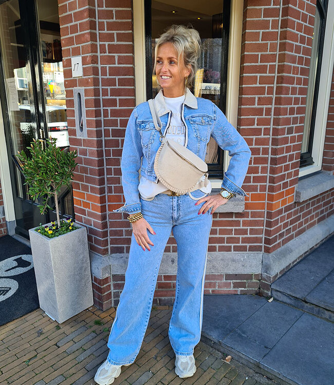 Crossbody Boho suede LichtBeige