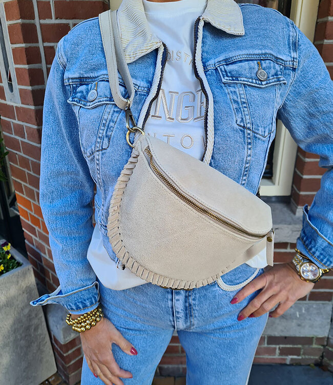 Crossbody Boho suede LichtBeige