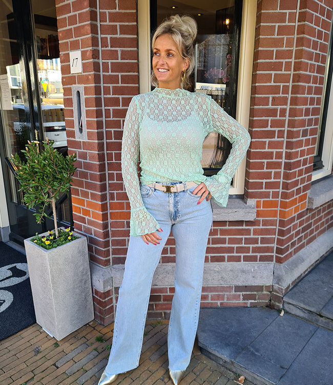 Ambika Kantentops Uitlopend Mintgroen