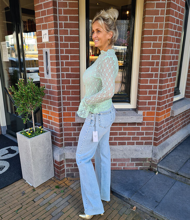 Ambika Kantentops Uitlopend Mintgroen