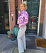 Ambika Silky Jacket Flower Paars