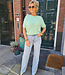 Super Soft Knit Top KORTE Mouw Mintgroen