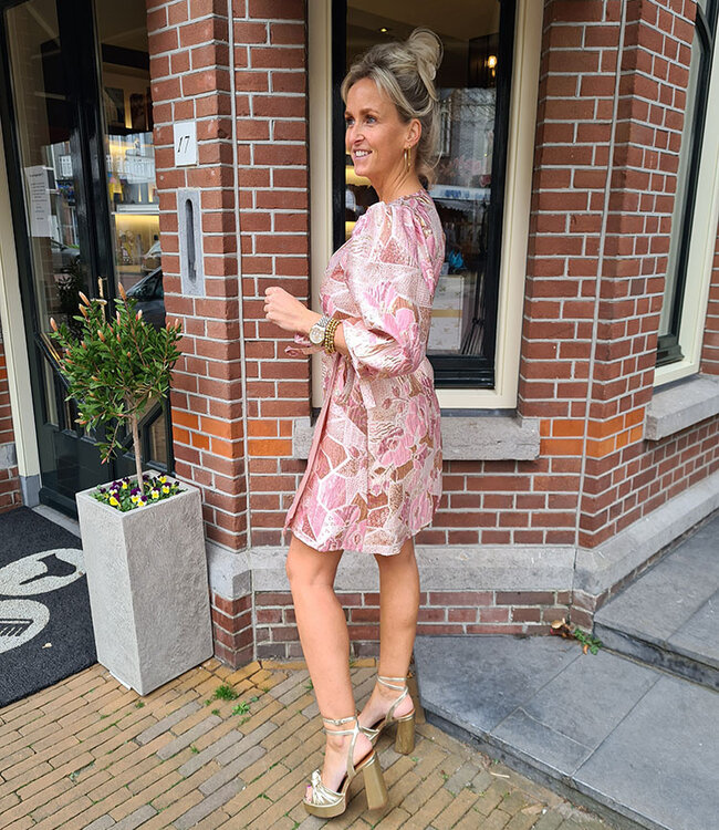 Azzurro Silky Wikkel Jurk Lichtroze/Roze