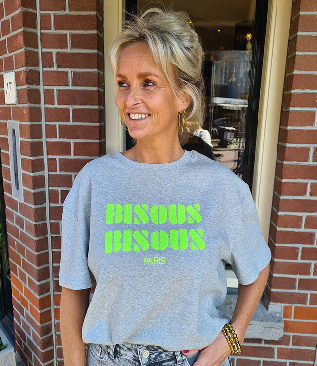 Ambika Tee Bisous Grijs/Felgroen