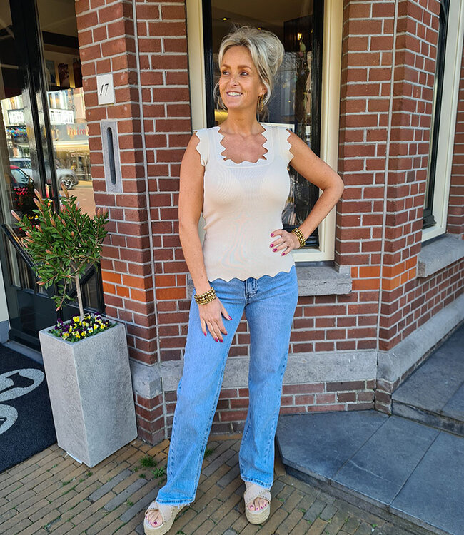 Ruffle Rand Hemdje Crème