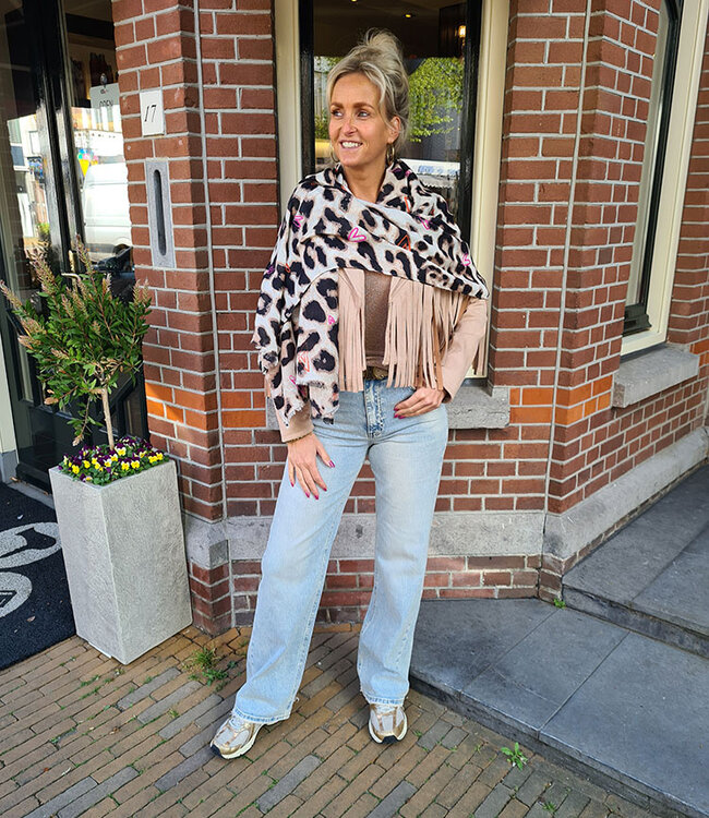 Dunne Zachte Shawl Leo Gekleurde Hartjes